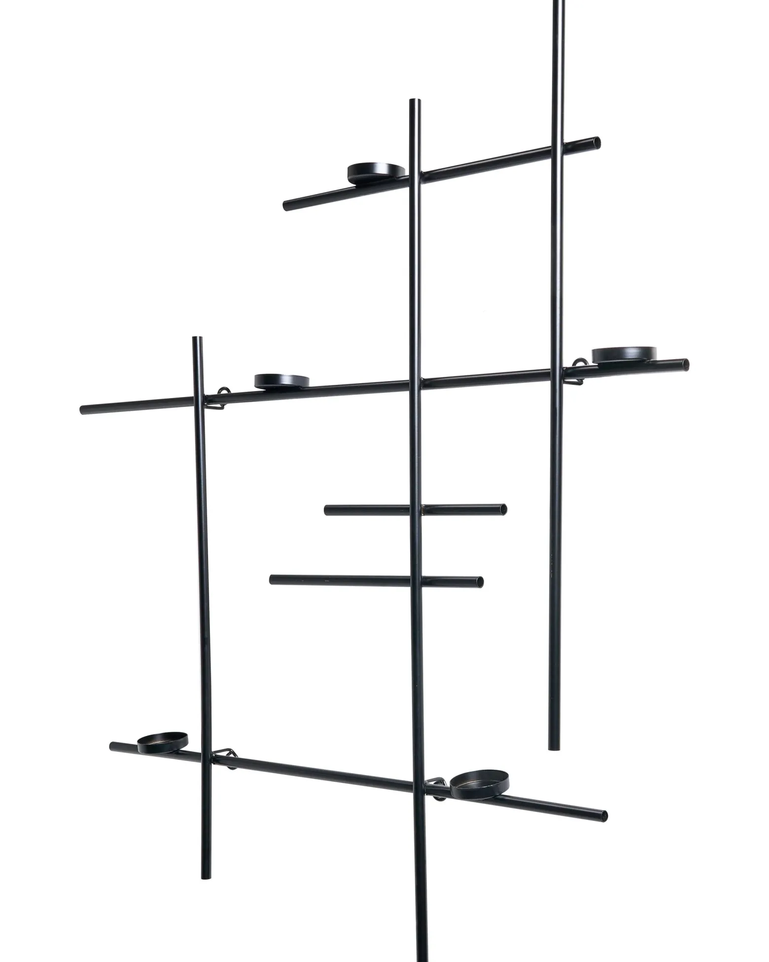 Metalowy świecznik ścienny 60 cm czarny