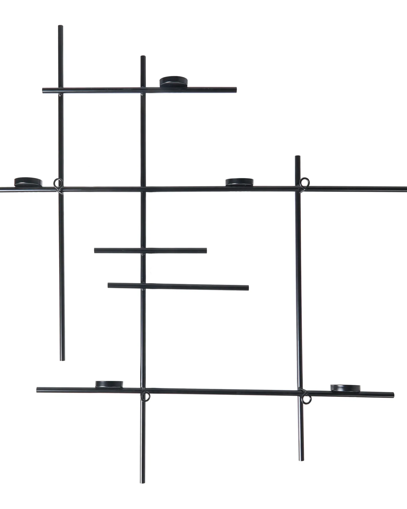 Metalowy świecznik ścienny 60 cm czarny