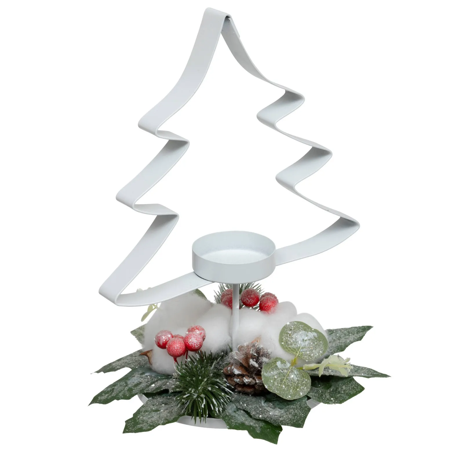 Metalowy świecznik w kształcie choinki na tealight, 25 cm