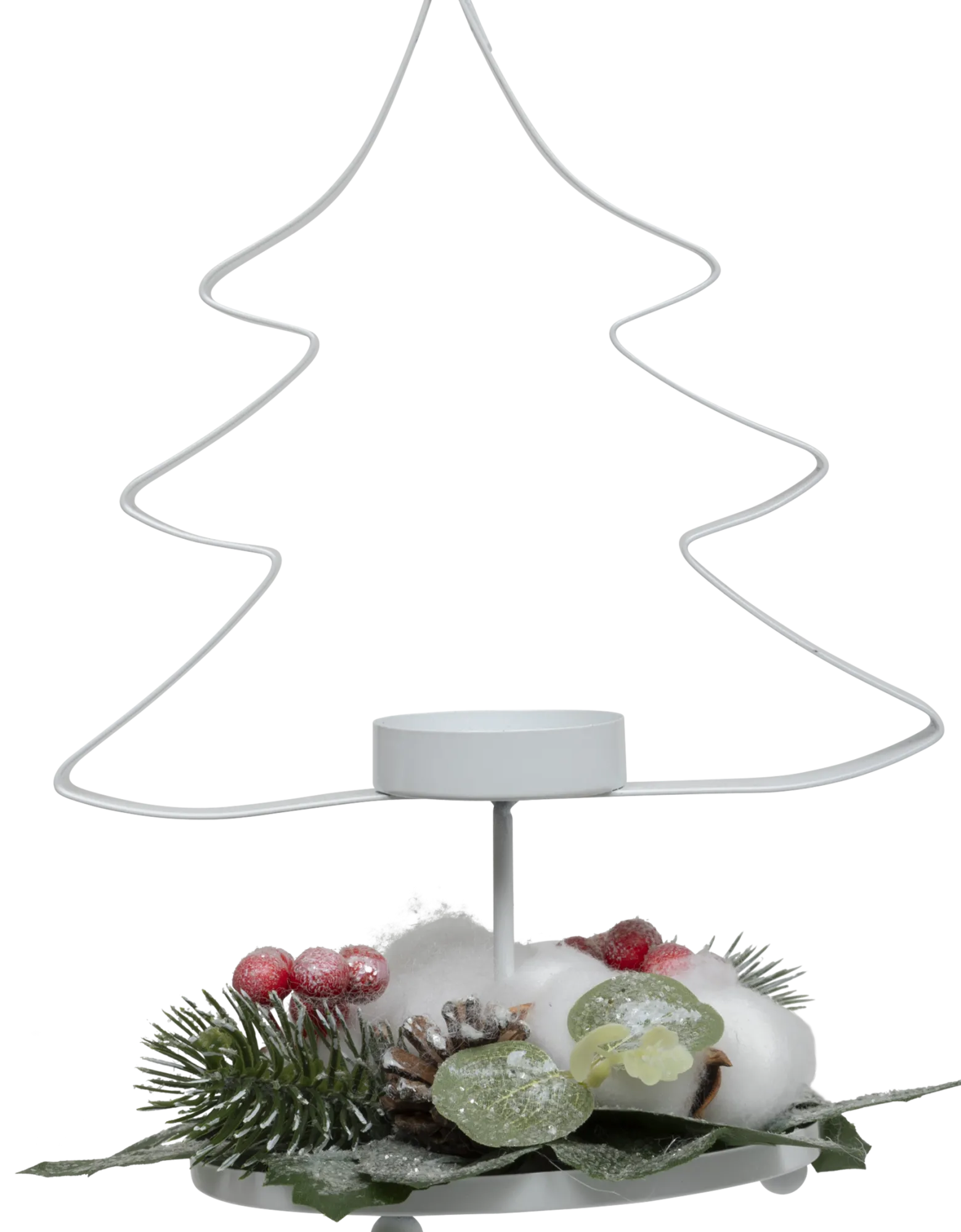 Metalowy świecznik w kształcie choinki na tealight, 25 cm