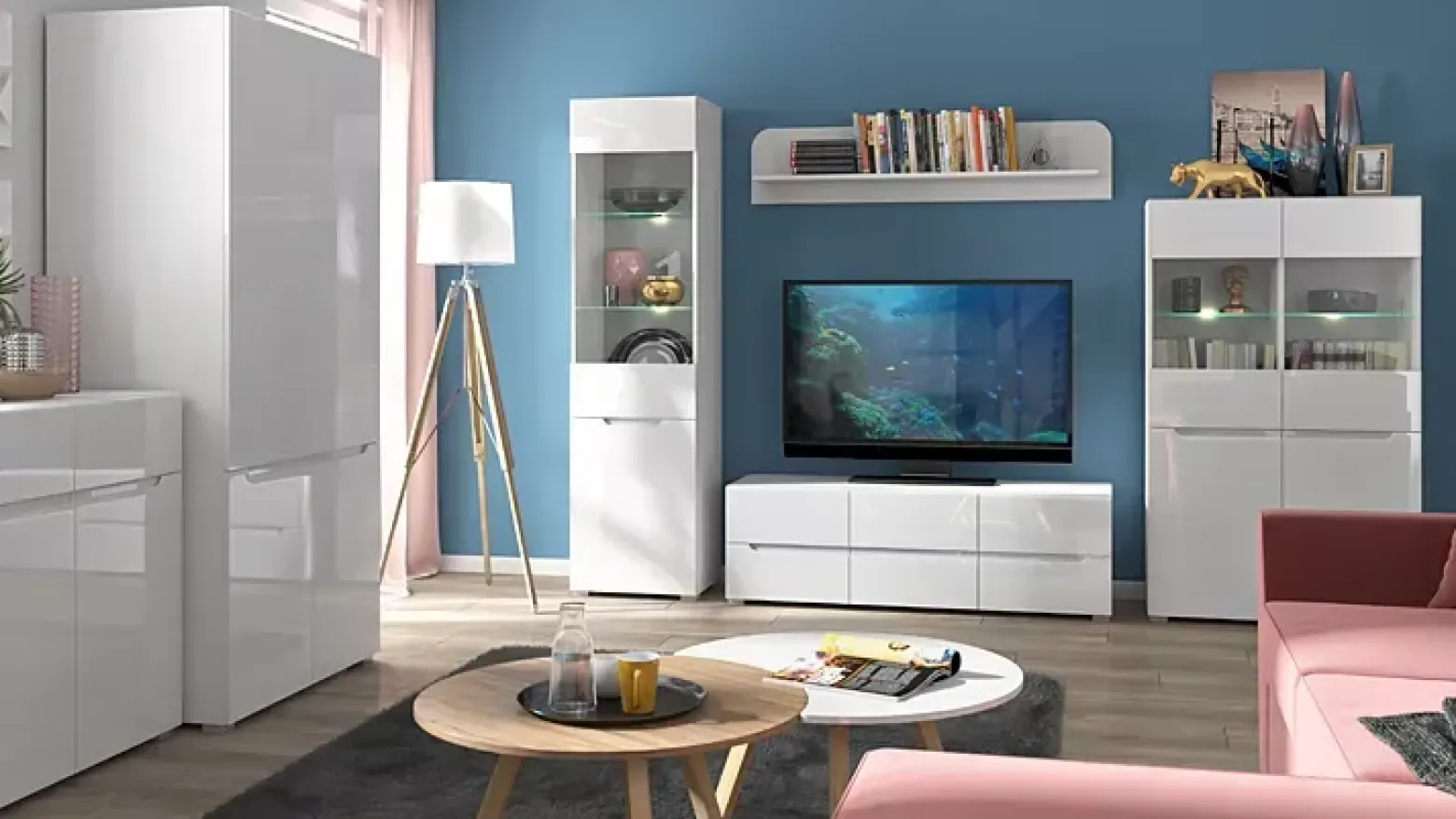 Minimalistyczna półka ścienna 140 cm - Sareno