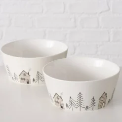 Miseczka z zimowym motywem choinek HOMEWOOD, Ø15 cm