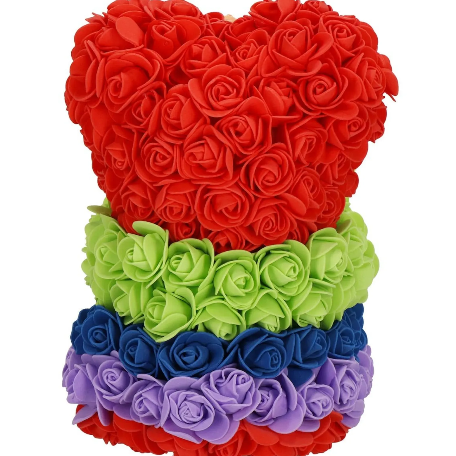 Miś z róż 25 cm multikolor rose bear miś różany z pudełkiem