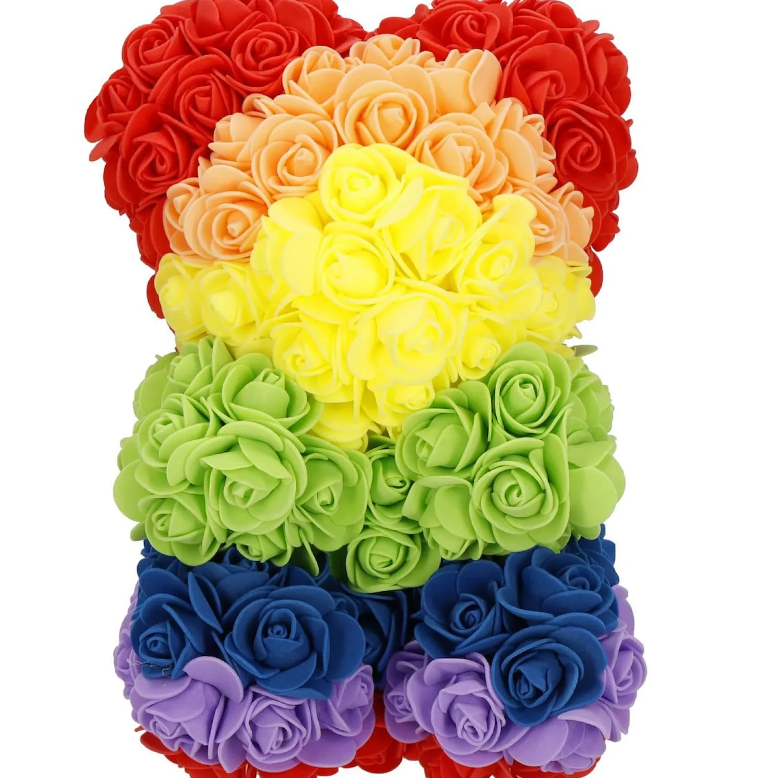 Miś z róż 25 cm multikolor rose bear miś różany z pudełkiem