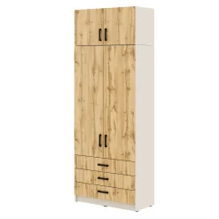 Młodzieżowa szafa Sigma MAX K6 2U3SZ 90 cm z szufladami - dąb wotan