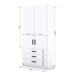 Młodzieżowa szafa Sigma MAX K6 2U3SZ 90 cm z szufladami - dąb wotan