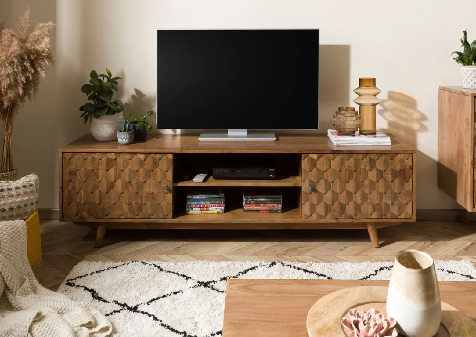 MOSAYK Szafka RTV #111 Akacja lakierowana 170x42x48 cm