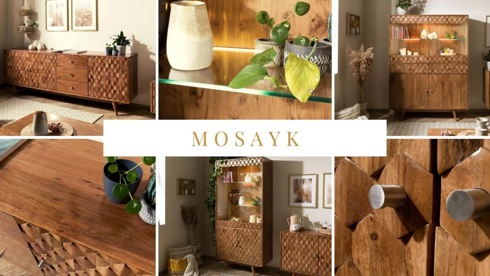 MOSAYK Szafka RTV #111 Akacja lakierowana 170x42x48 cm