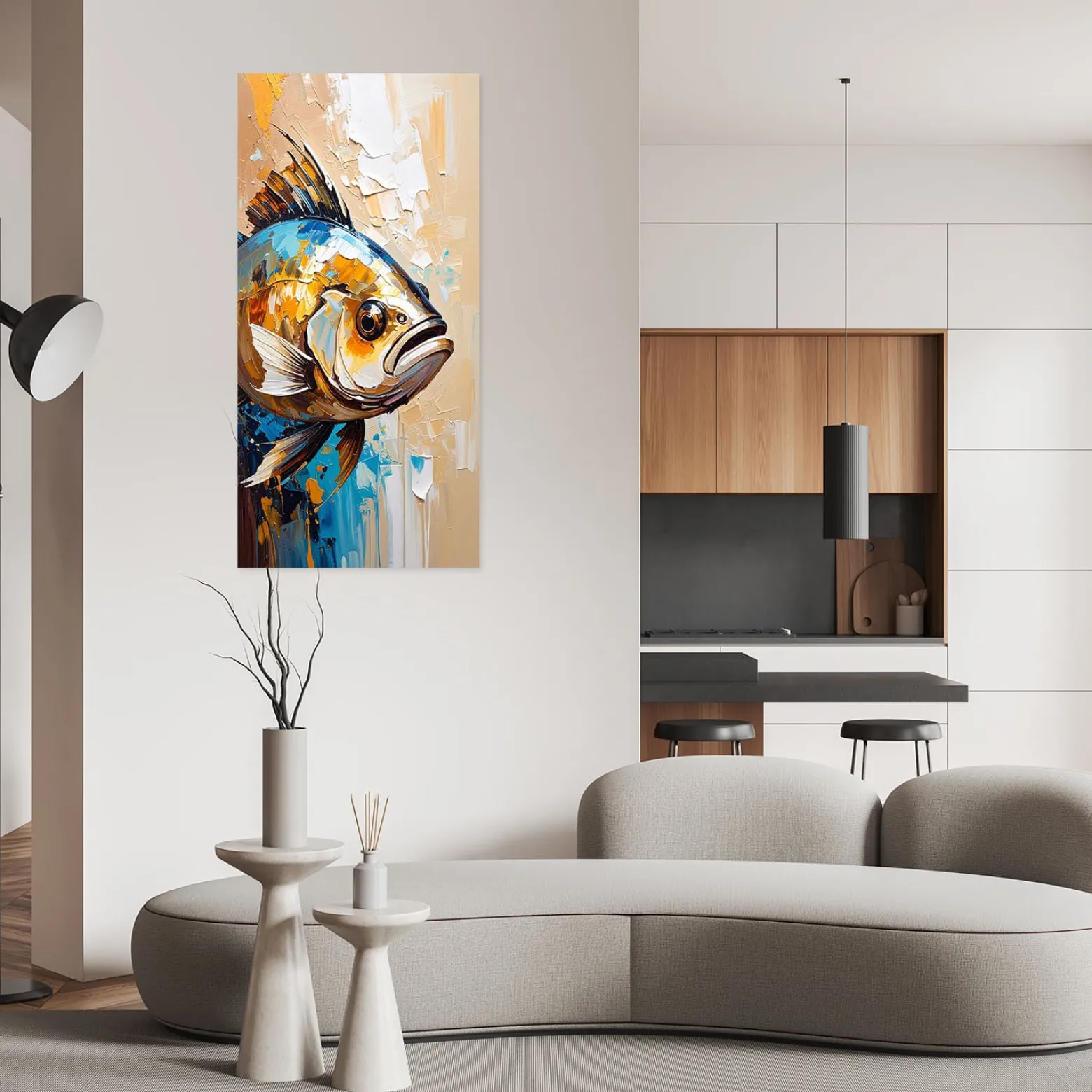 Naklejka na ścianę do pokoju młodzieżowego Feeby Ryba Zwierzę morskie 40x80