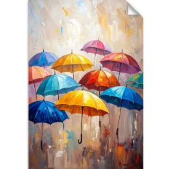 Naklejka na ścianę do salonu Feeby Kolorowe Parasolki Abstrakcja 20x30