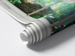 Naklejka 3D egzotyczny widok wyrwa efekt w ścianie 51x80