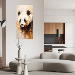 Naklejka na ścianę do salonu Feeby Panda Zwierzę jak Malowany 40x80