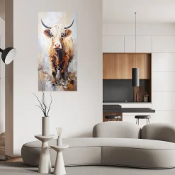 Naklejka na ścianę do salonu Feeby Szkocka krowa Zwierzęta Natura 40x80