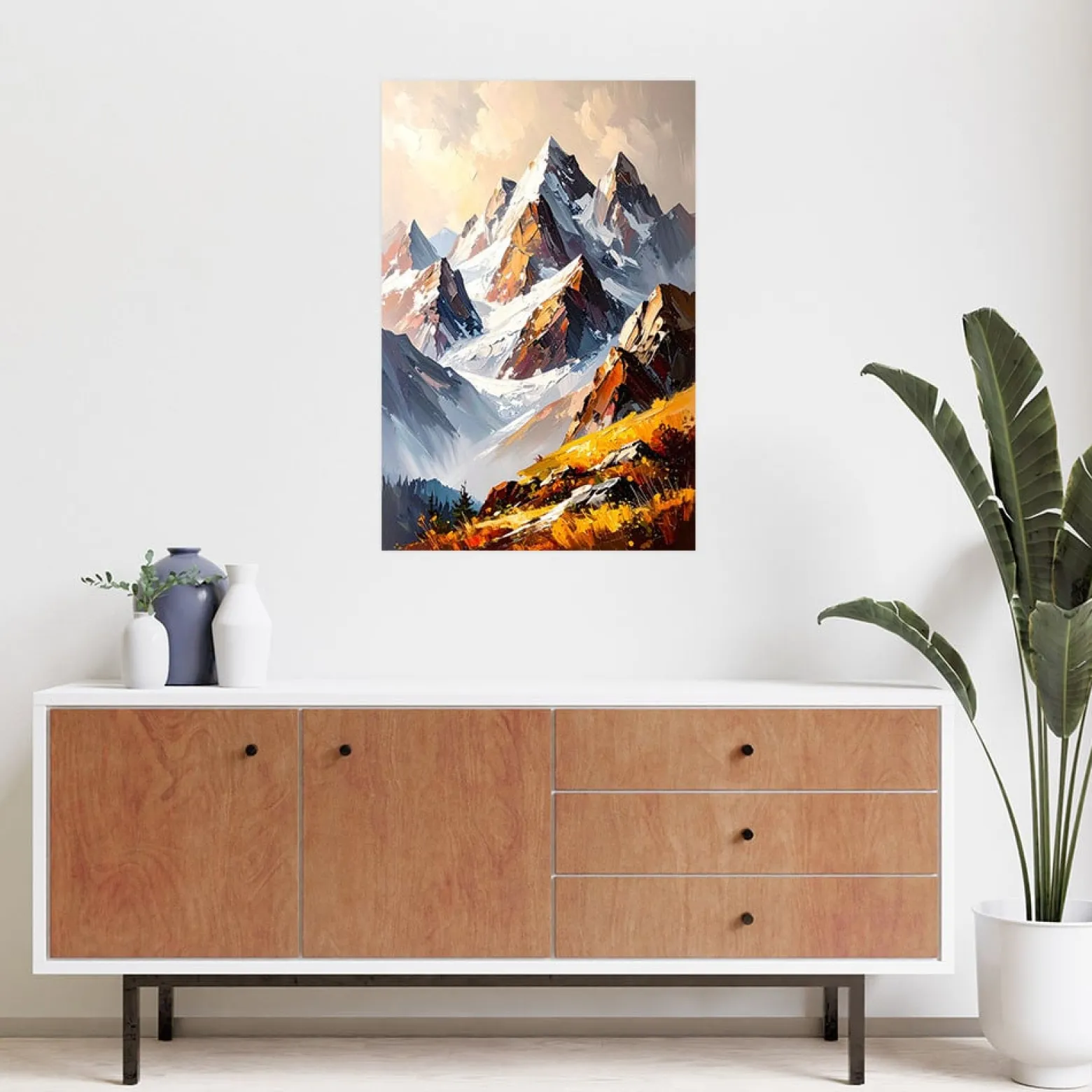 Naklejka na ścianę do salonu sypialni Feeby Krajobraz górski zimą 20x30