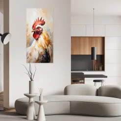 Naklejka na ścianę do salonu sypialni Feeby Kura Ptak Zwierzę 40x80