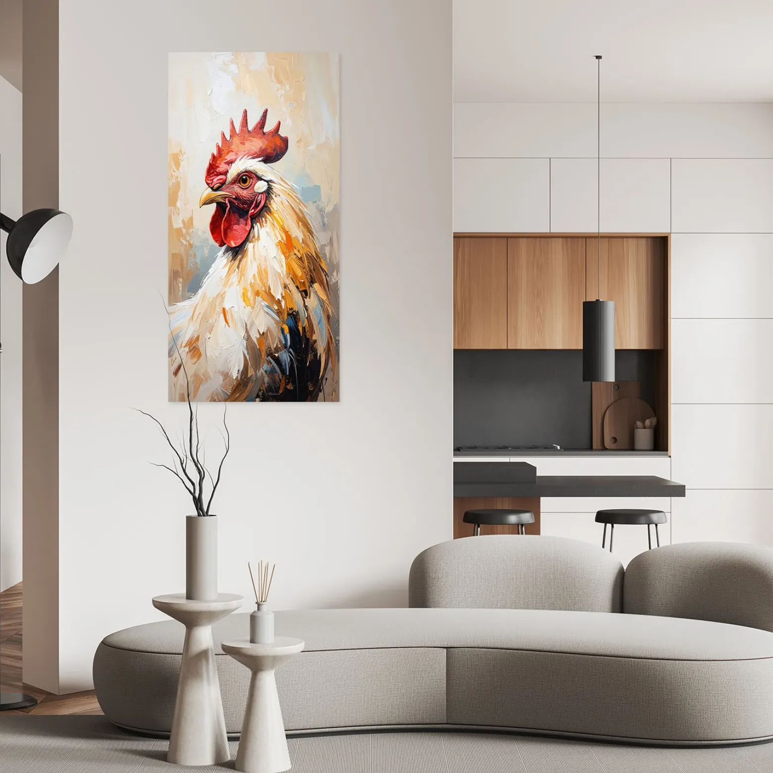 Naklejka na ścianę do salonu sypialni Feeby Kura Ptak Zwierzę 40x80