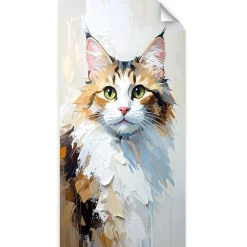 Naklejka na ścianę do salonu sypialni Feeby Kot Zwierzę 40x80