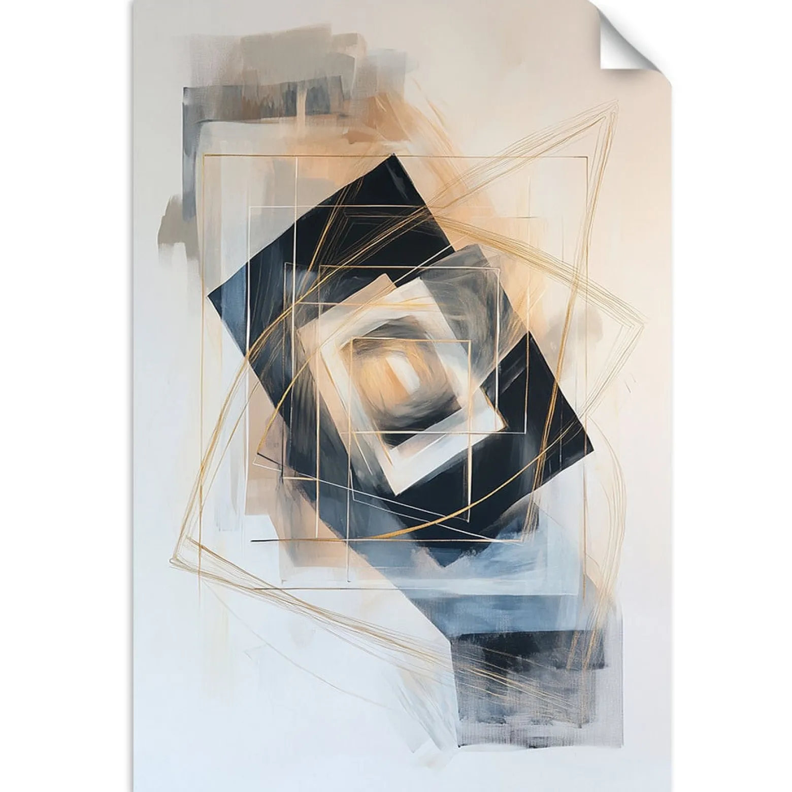 Naklejka na ścianę Feeby Abstrakcja Kształty Geometria Beżowy 20x30
