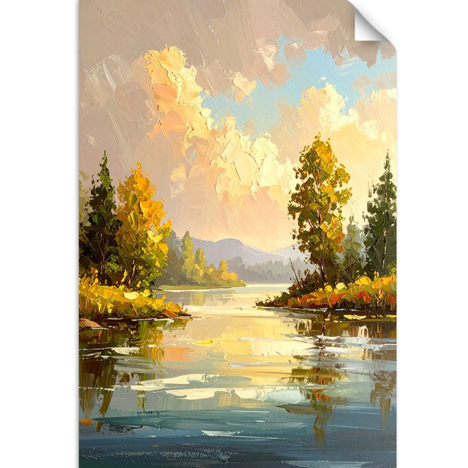 Naklejka na ścianę Feeby Jezioro Drzewa Pejzaż Natura 20x30