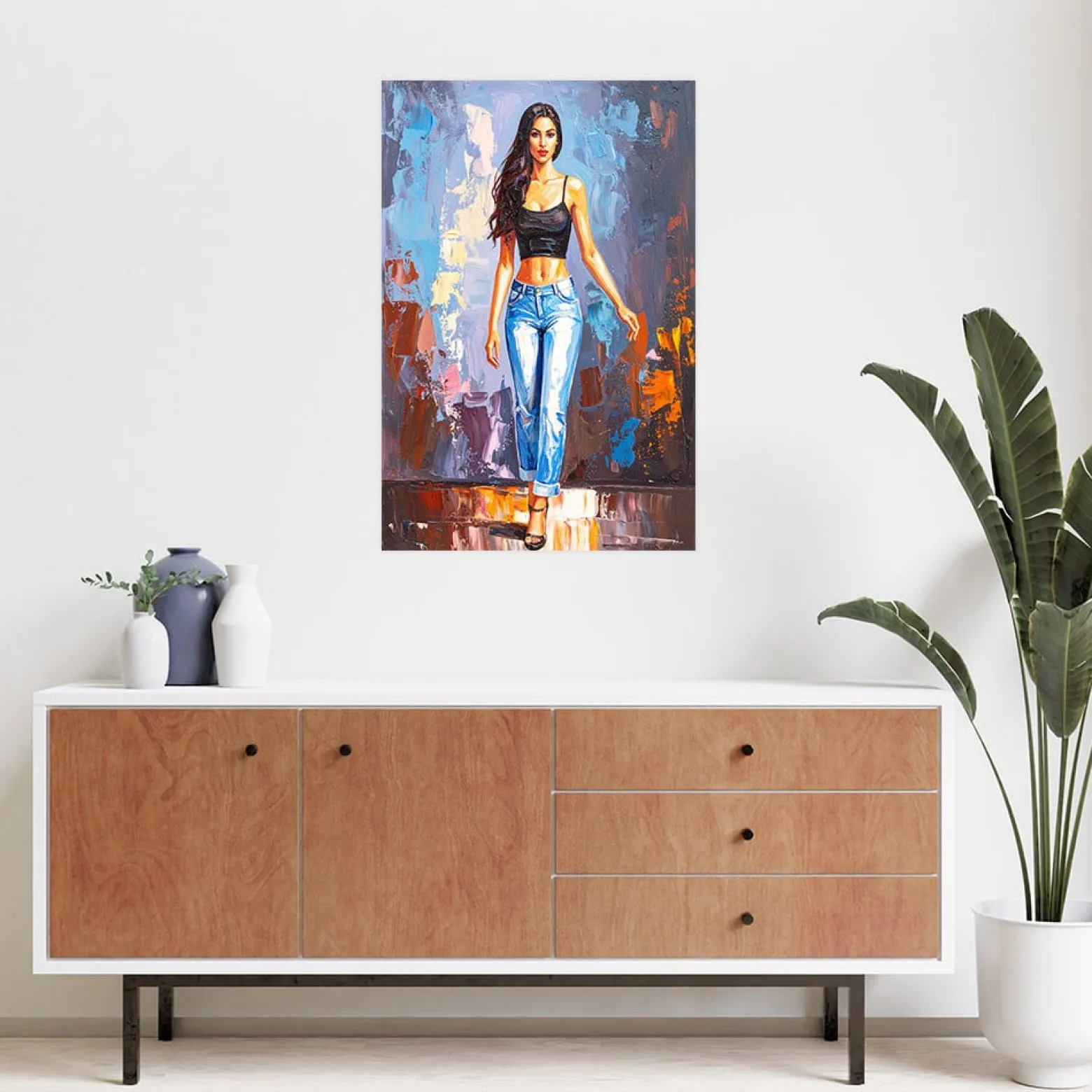 Naklejka na ścianę Feeby Kobieta w jeansach 20x30
