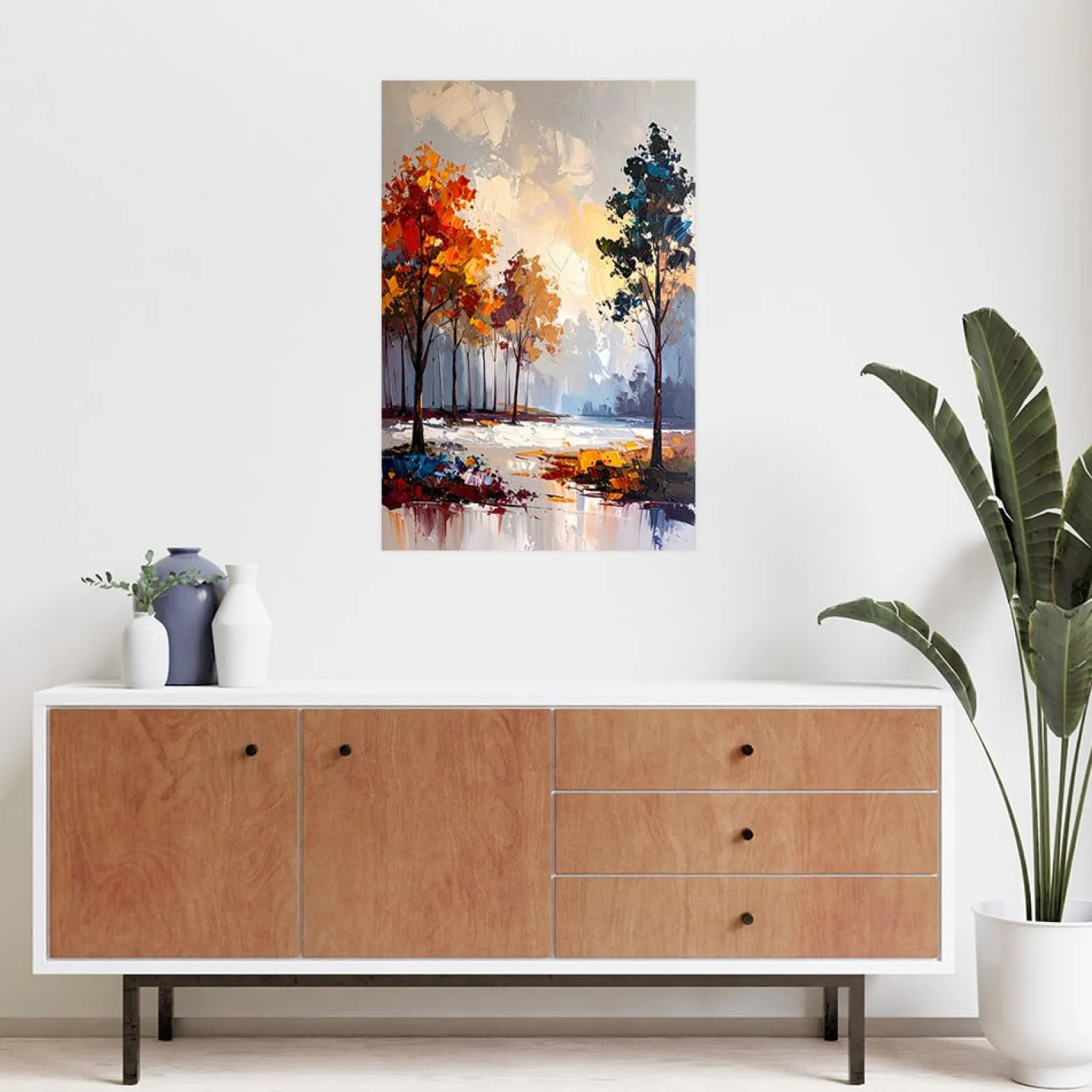 Naklejka na ścianę Feeby Krajobraz Las Drzewa Natura 20x30