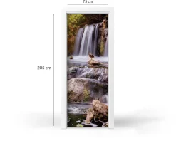 Naklejka na drzwi Kaczka na wodospadzie 75x205 cm Fototapeta