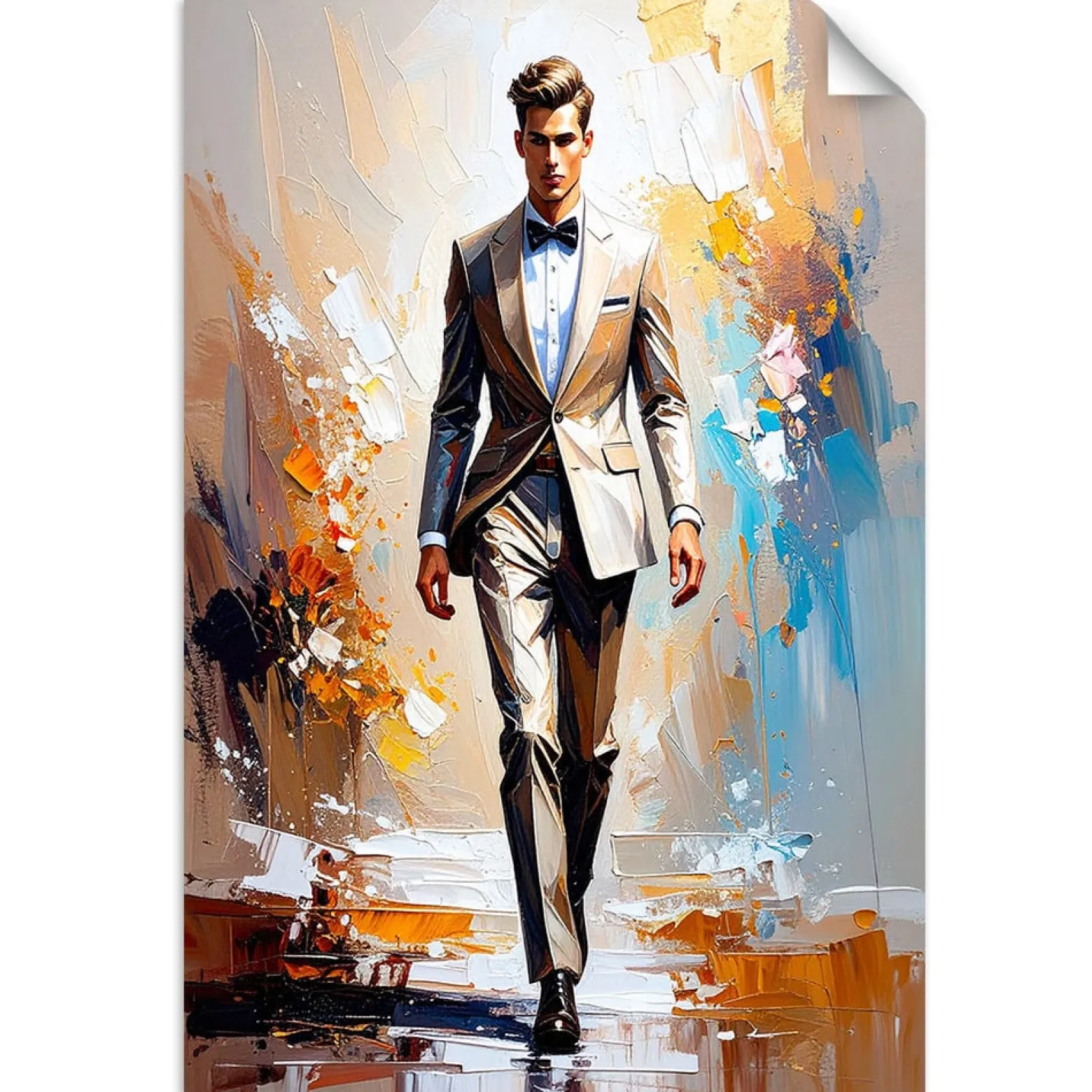 Naklejka samoprzylepna do salonu Feeby Mężczyzna w garniturze 20x30