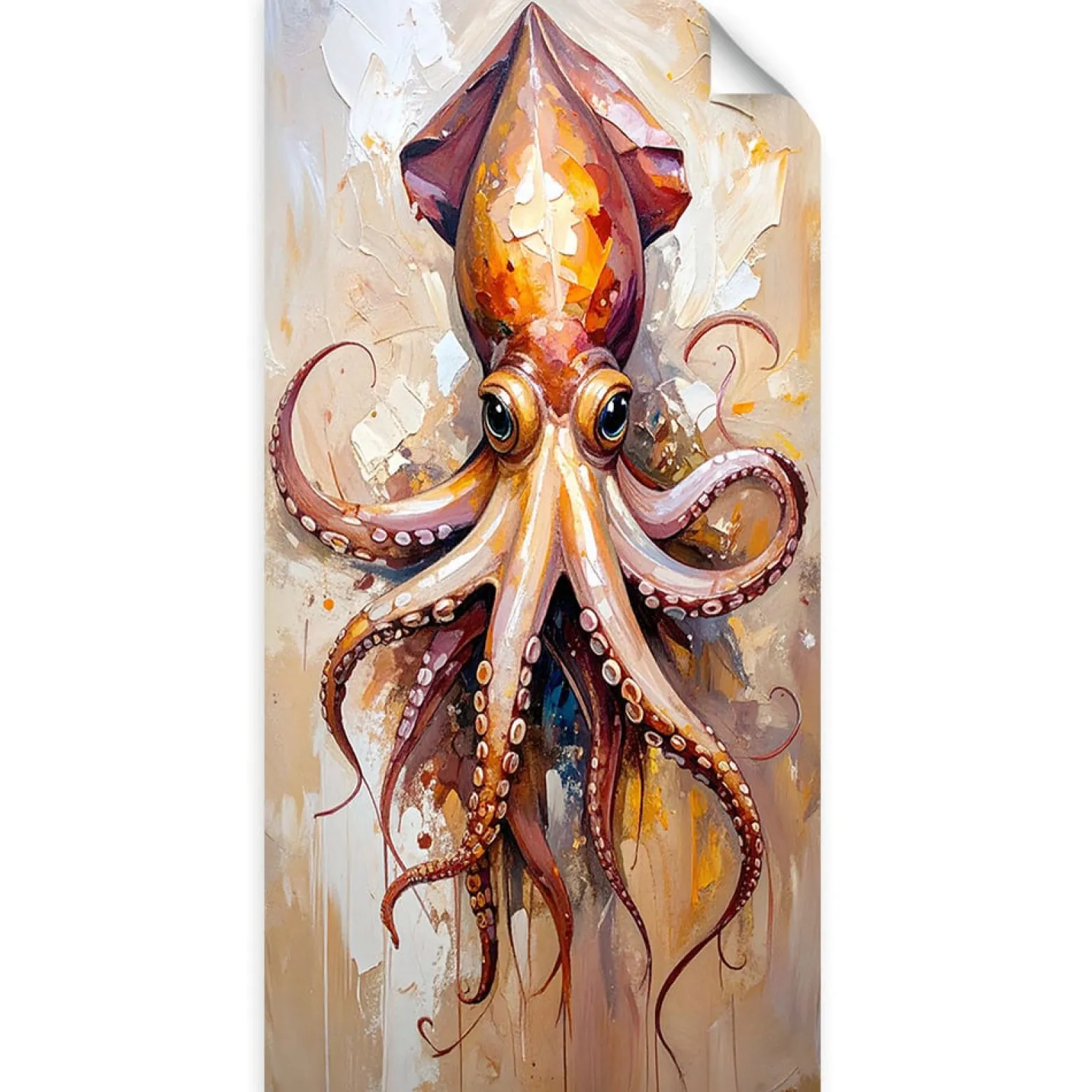 Naklejka samoprzylepna do salonu Feeby Ośmiornica Ocean Natura 40x80