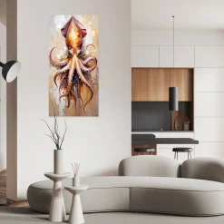 Naklejka samoprzylepna do salonu Feeby Ośmiornica Ocean Natura 40x80
