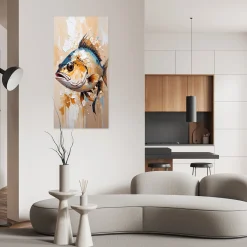 Naklejka samoprzylepna do salonu sypialni Feeby Ryba morska Beżowy 40x80