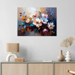 Naklejka samoprzylepna Feeby Bukiet Kwiatów Kolorowa Abstrakcja 30x20