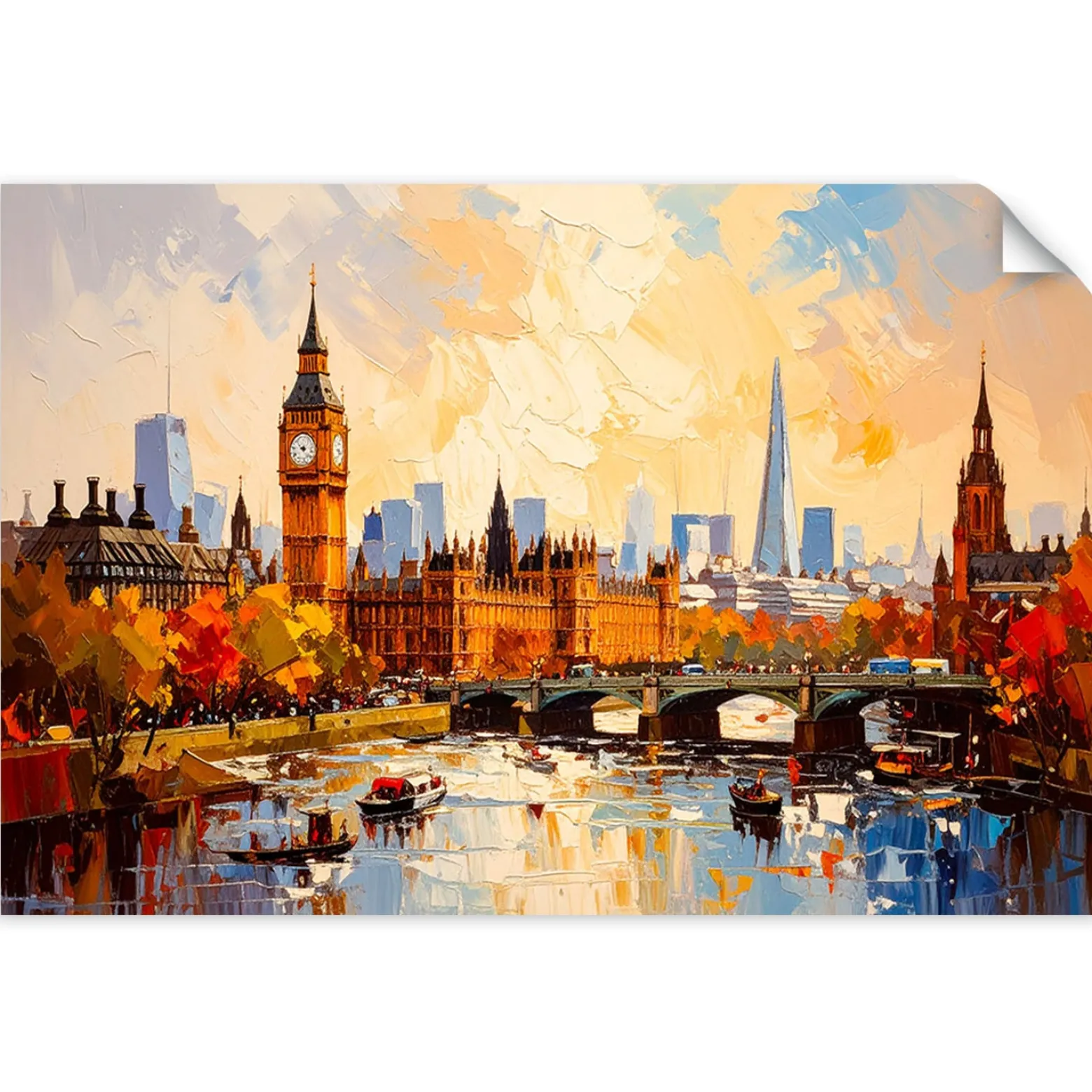 Naklejka samoprzylepna Feeby Panorama Londynu Big Ben 30x20