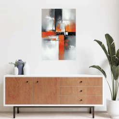 Naklejka samoprzylepna Feeby Abstrakcja Szary beton Pomarańczowy 20x30