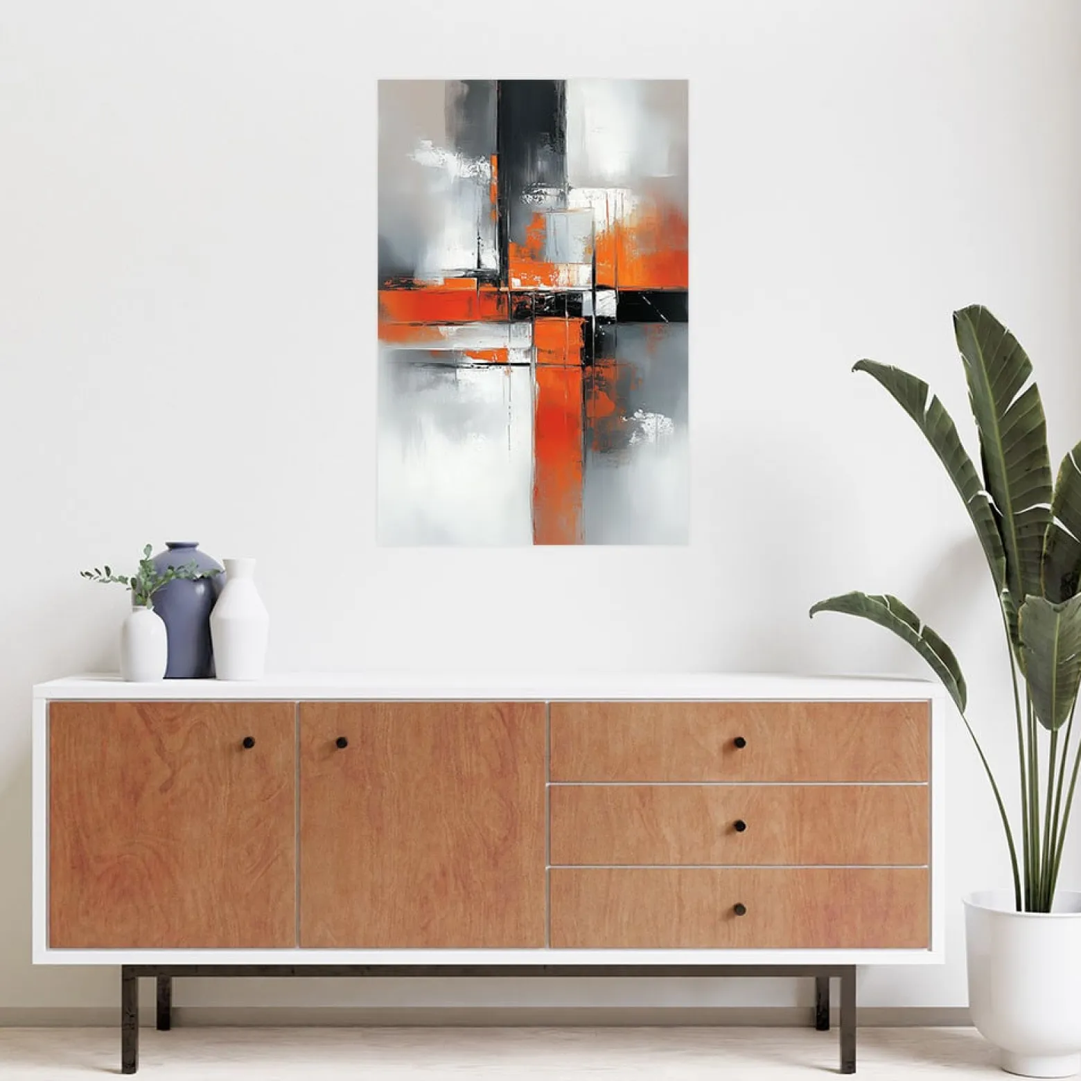 Naklejka samoprzylepna Feeby Abstrakcja Szary beton Pomarańczowy 20x30