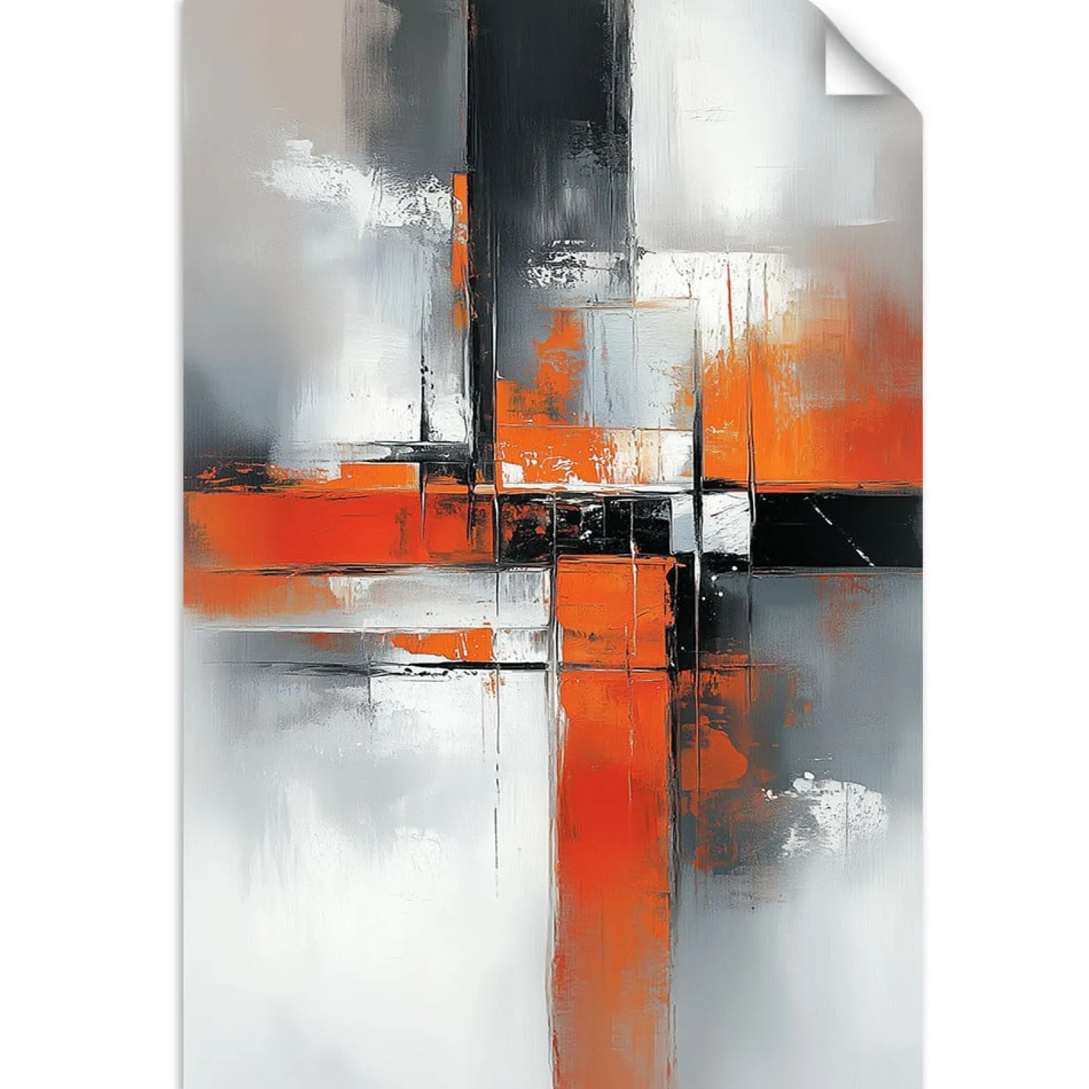 Naklejka samoprzylepna Feeby Abstrakcja Szary beton Pomarańczowy 20x30