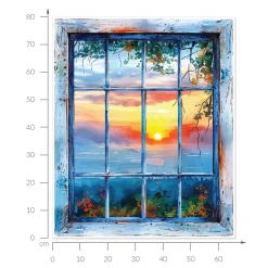 Naklejka wyrwa w ścianie okienny zachód dziura 3D 66x80