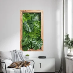 Naklejki dziury liście monstery 3D efekt na ścianę 46x80