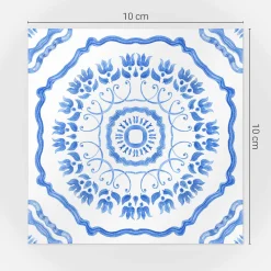 Naklejki na kafelki 10x10 cm Kwiatowe ornamenty w płytkach 24 szt.