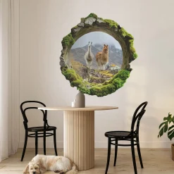Naklejki dziury górska oaza 3D efekt na ścianę 74x80