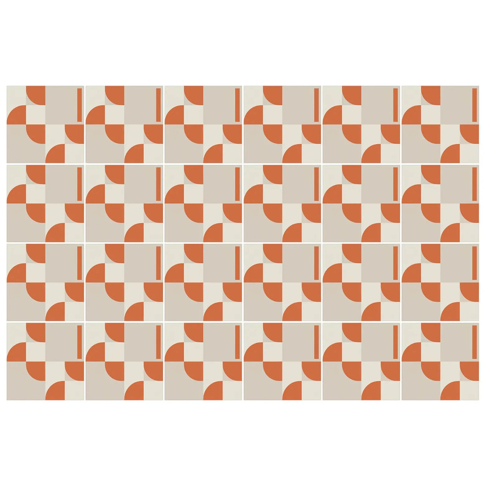 Naklejki na kafelki 10x10 cm Geometria z łukami i liniami 24 szt.
