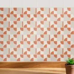 Naklejki na kafelki 10x10 cm Geometria z łukami i liniami 24 szt.