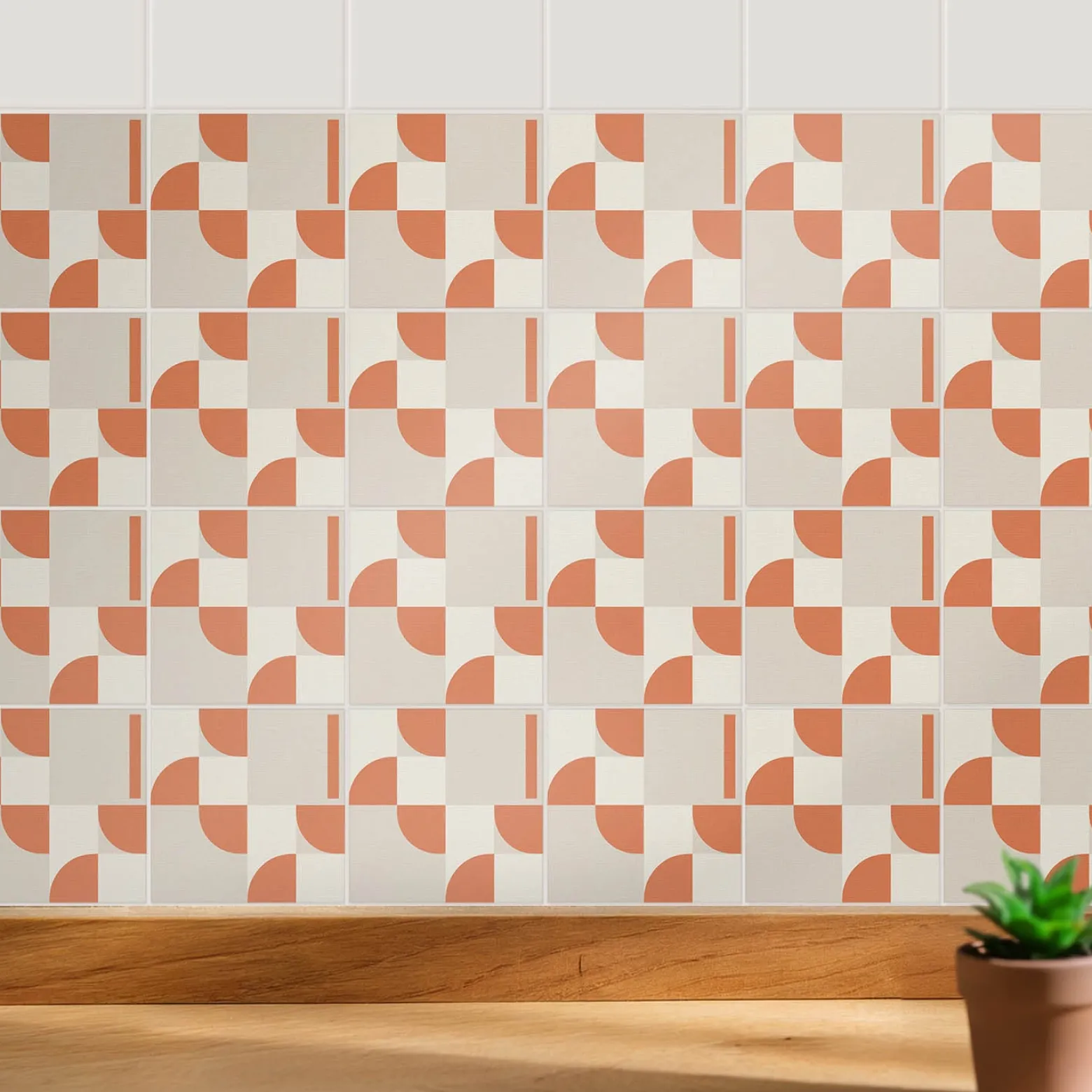 Naklejki na kafelki 10x10 cm Geometria z łukami i liniami 24 szt.