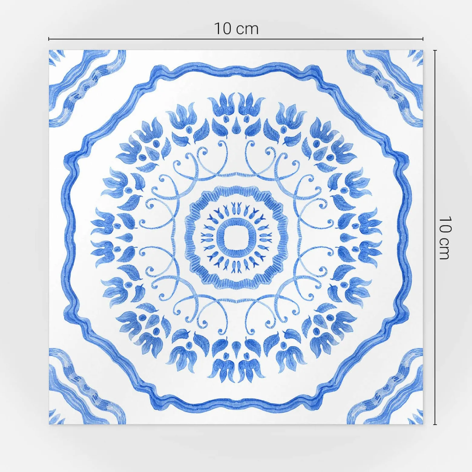 Naklejki na kafelki 10x10 cm Kwiatowe ornamenty w płytkach 24 szt.