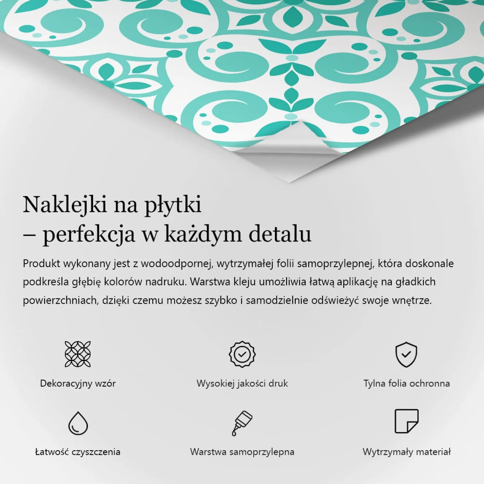 Naklejki na kafelki 10x10 cm Kwiatowe motywy w układzie 24 szt.