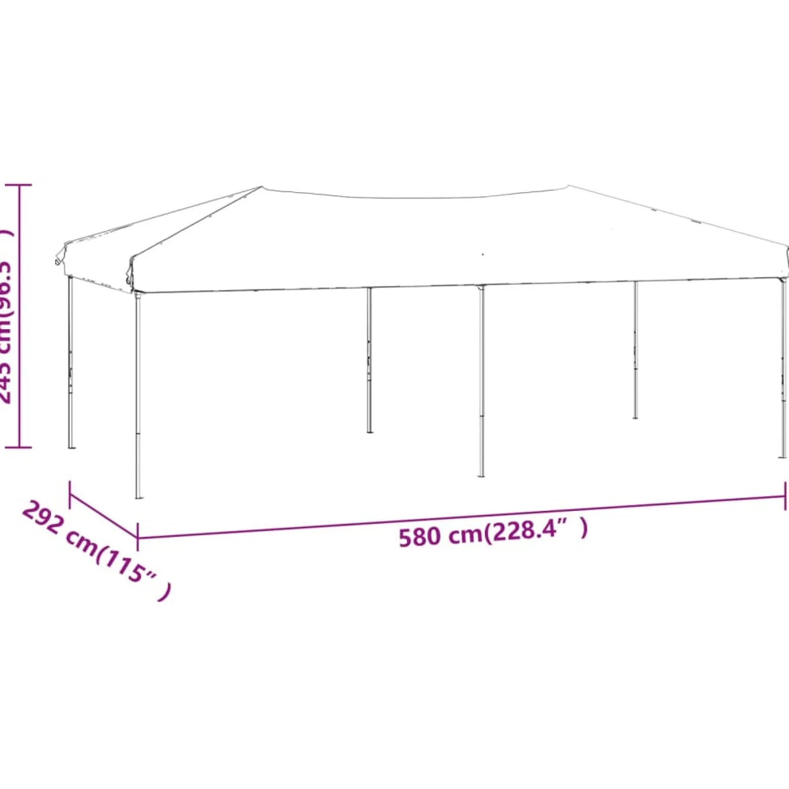 Namiot imprezowy Antracyt 3 x 6 m Tkanina vidaXL