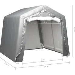 Namiot magazynowy, 240x240 cm, stal, szary
