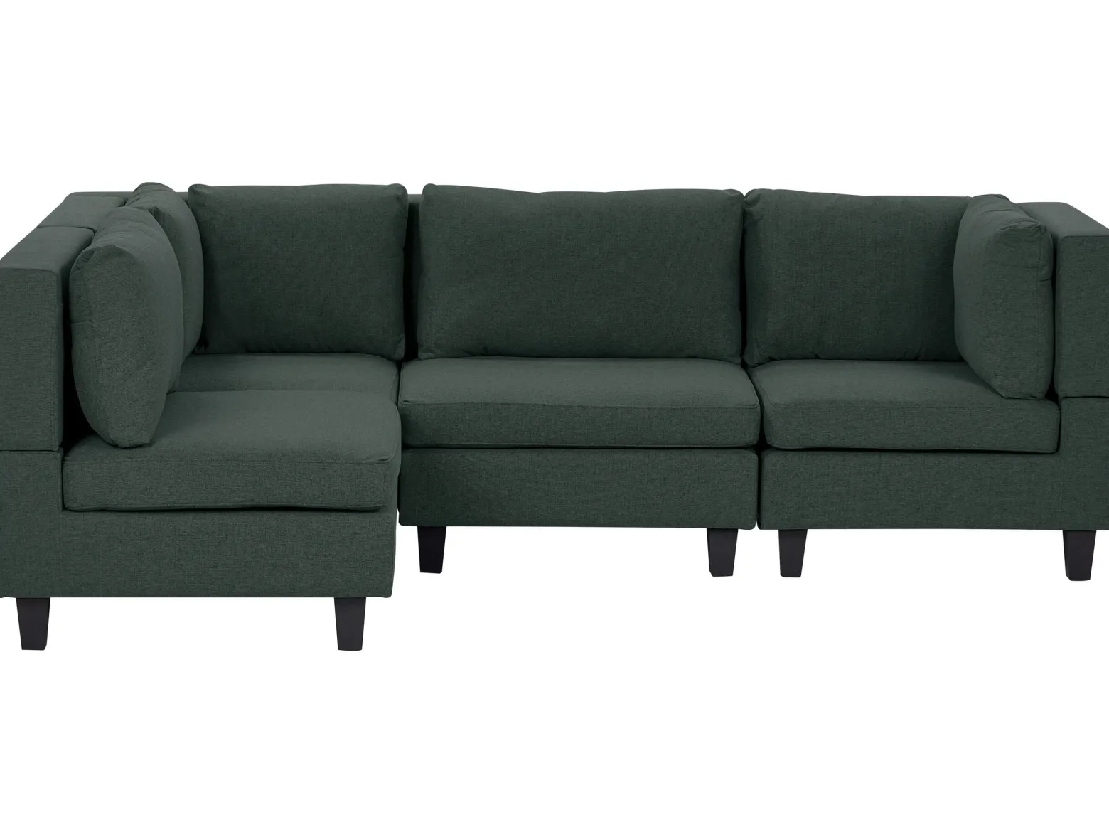 Narożna sofa modułowa tapicerowana 4-osobowa ciemnozielona