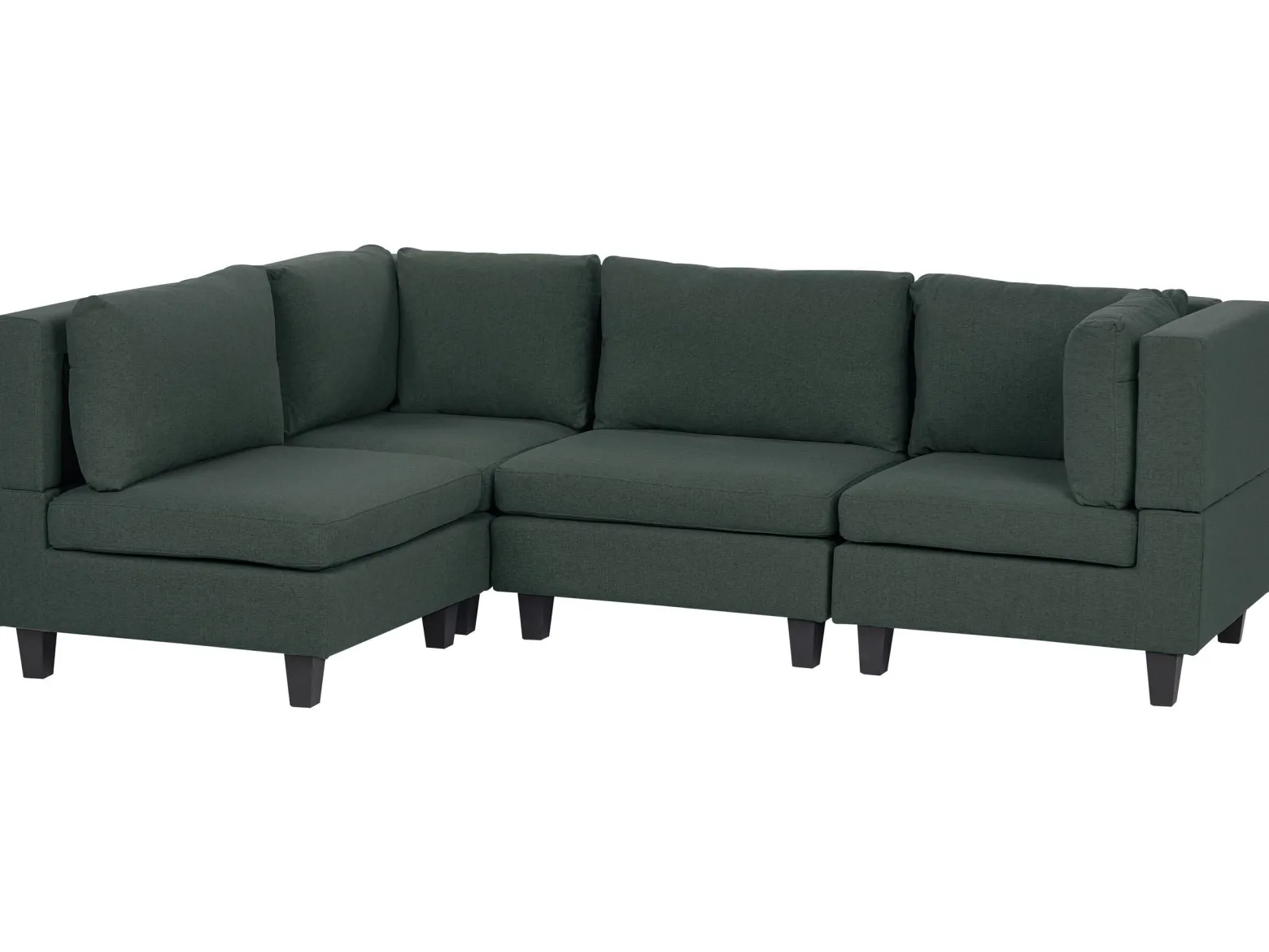 Narożna sofa modułowa tapicerowana 4-osobowa ciemnozielona