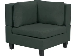 Narożna sofa modułowa tapicerowana 4-osobowa ciemnozielona
