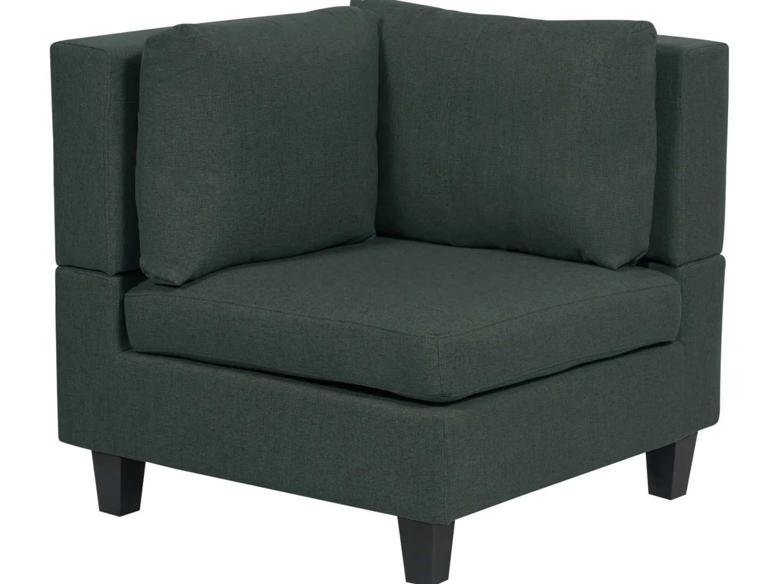 Narożna sofa modułowa tapicerowana 4-osobowa ciemnozielona